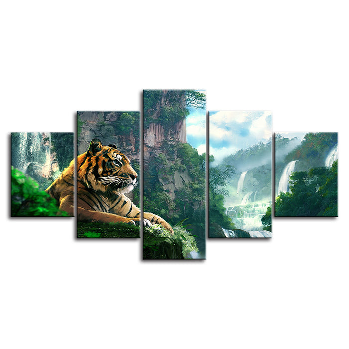 Perched Tiger - Canvas Wall Art Painting