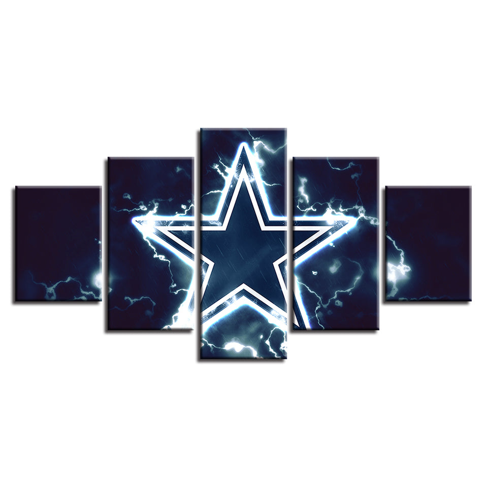 Blue Star Logo 5 Piece - Canvas Wall Art Painting — Original Wall Arts