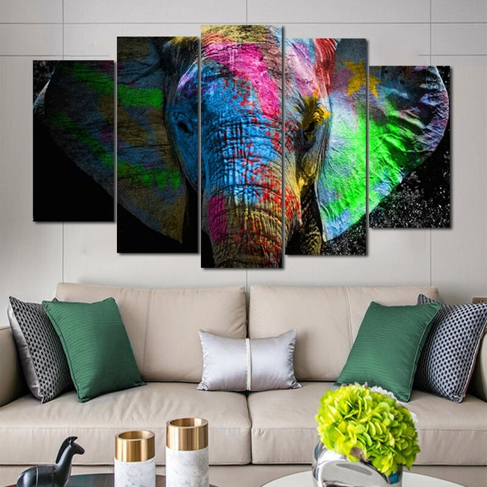 5 Panels "Colorful Animal Print"-Wall Art Modular Pictures Posters