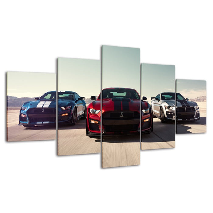 5 Piece Race Cars - Canvas Wall Art Painting