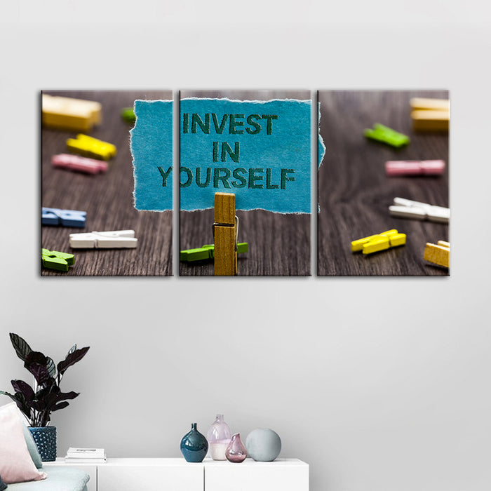 Invest In Yourself 3 Piece - Canvas Wall Art Painting