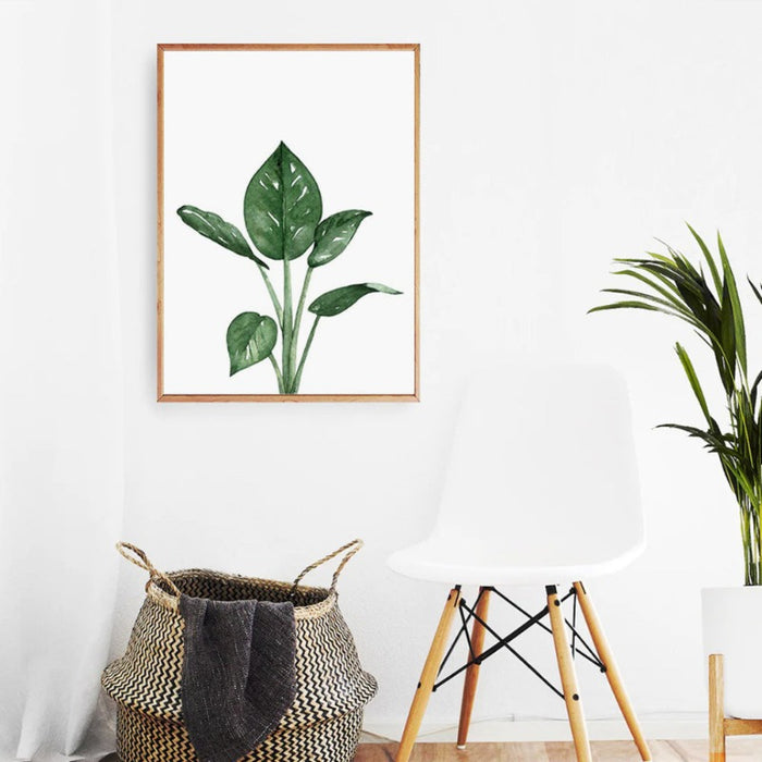 Green Leaf Tropical Botanical Watercolor Posters