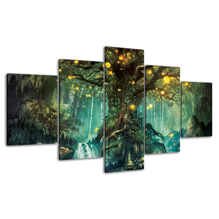 Magic Forest Trunk 5 Piece - Canvas Wall Art Painting