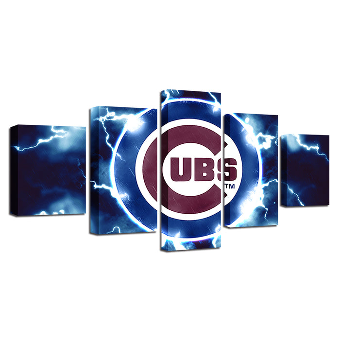 Charged Chicago Cubs 5 Pieces-Canvas Wall Art Painting