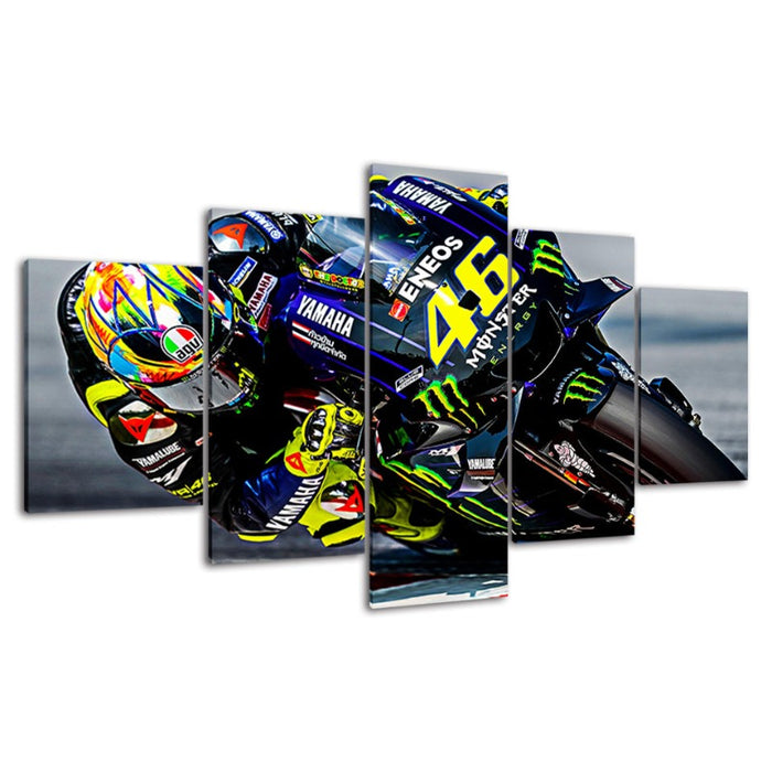 5 Piece Motorcycle Race - Canvas Wall Art Painting