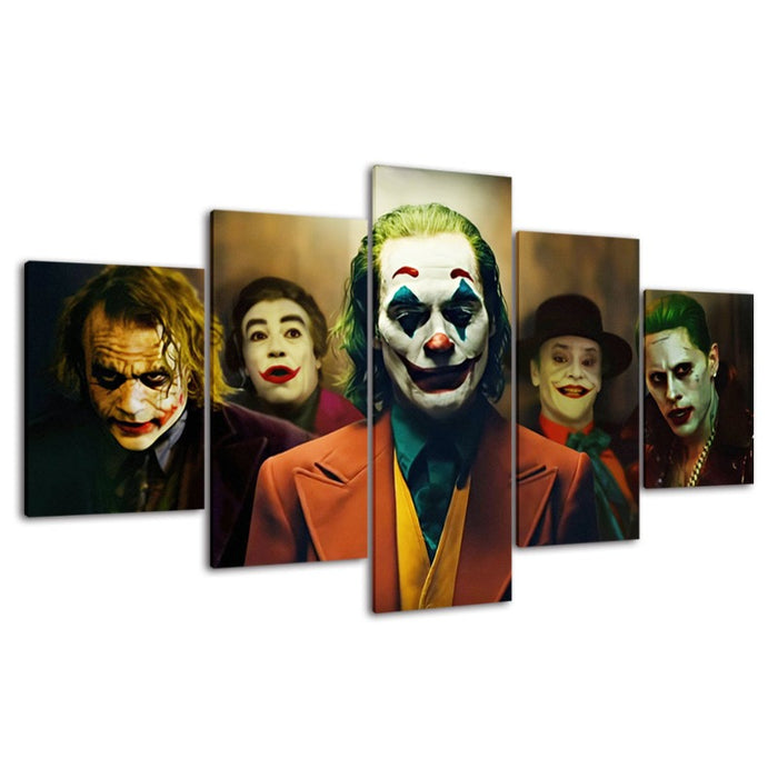Joker Versions - 5 Piece Canvas Wall Art Painting