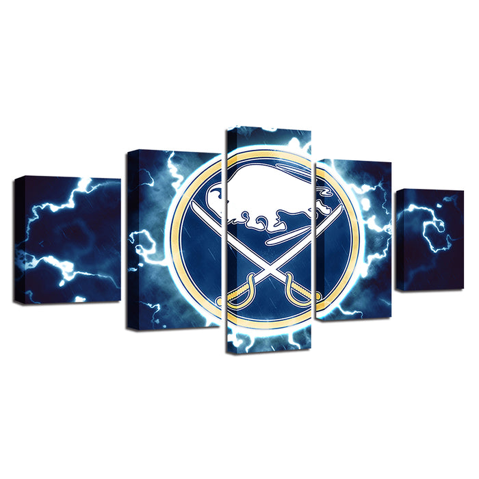 Electric Buffalo Sabers 5 Piece - Canvas Wall Art Painting