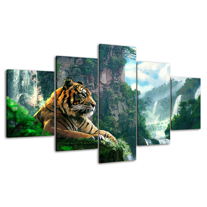 Perched Tiger - Canvas Wall Art Painting