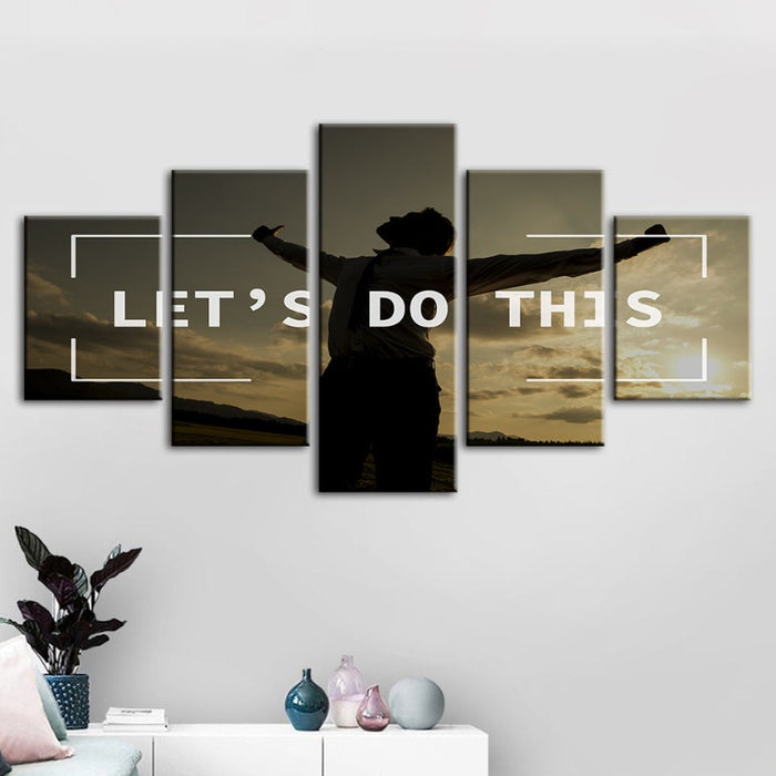 5 Piece Let's Do This - Canvas Wall Art Painting