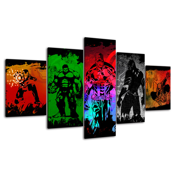 Multicolor Marvel Superheroes - Canvas Wall Art Painting