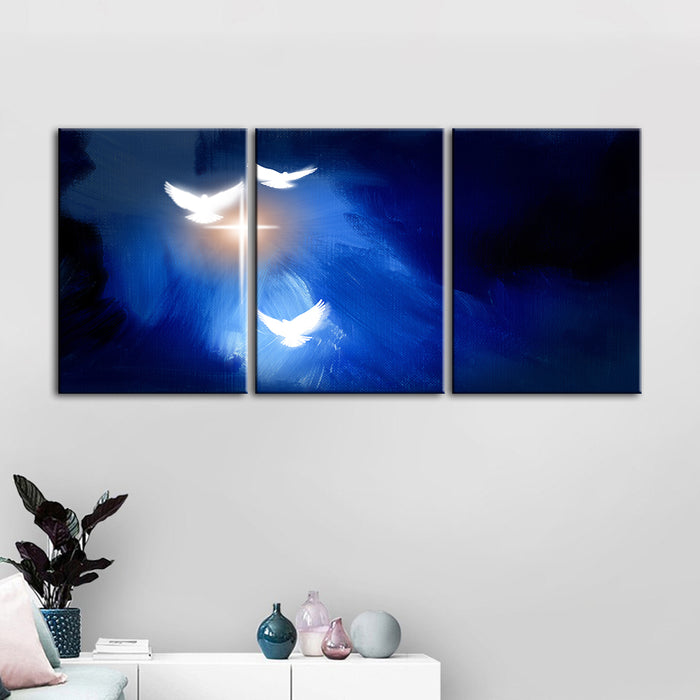 Shining Doves 3 Piece - Canvas Wall Art Painting