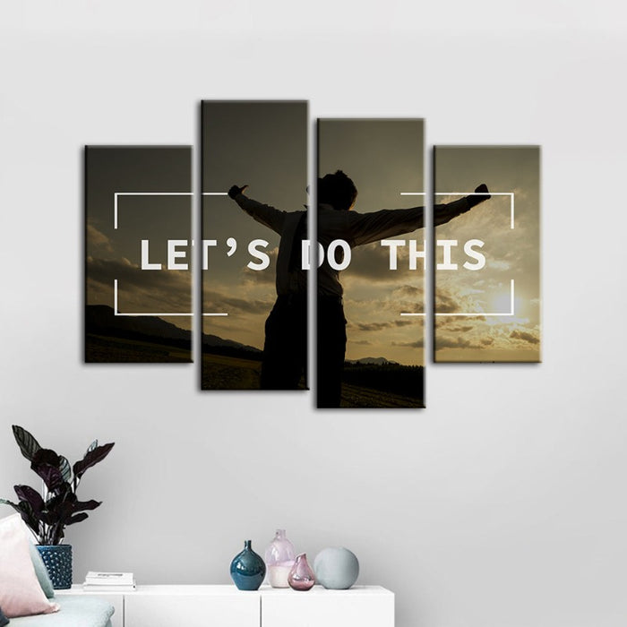 4 Piece Let's Do This - Canvas Wall Art Painting