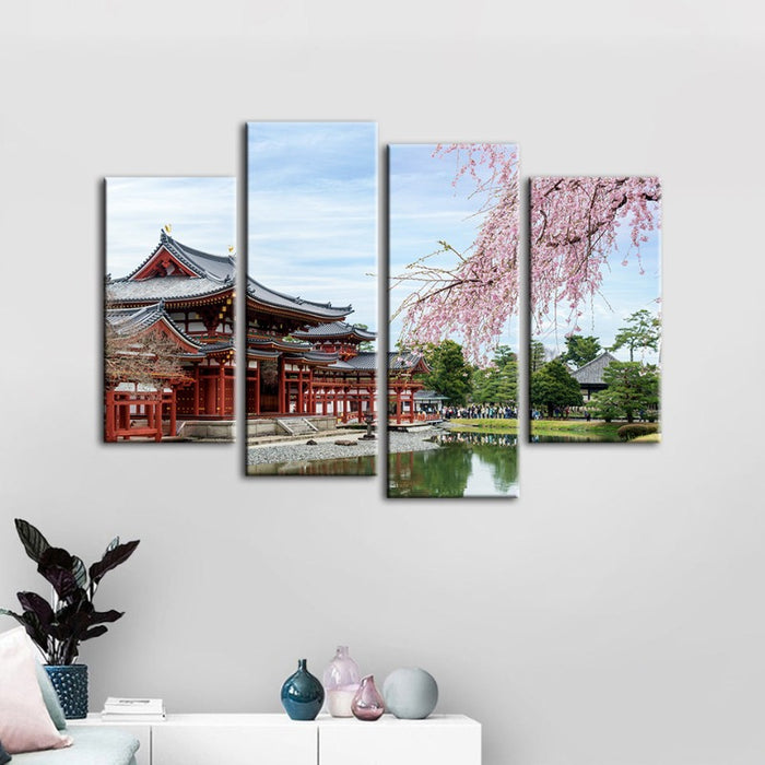 4 Piece Gorgeous Cherry Blossom - Canvas Wall Art Painting
