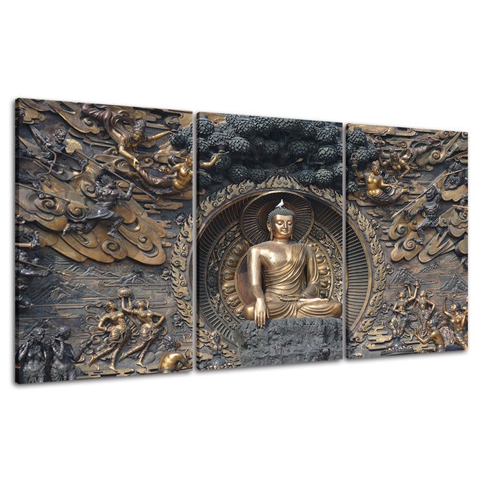 Peaceful Mahavira 3 Piece - Canvas Wall Art Painting