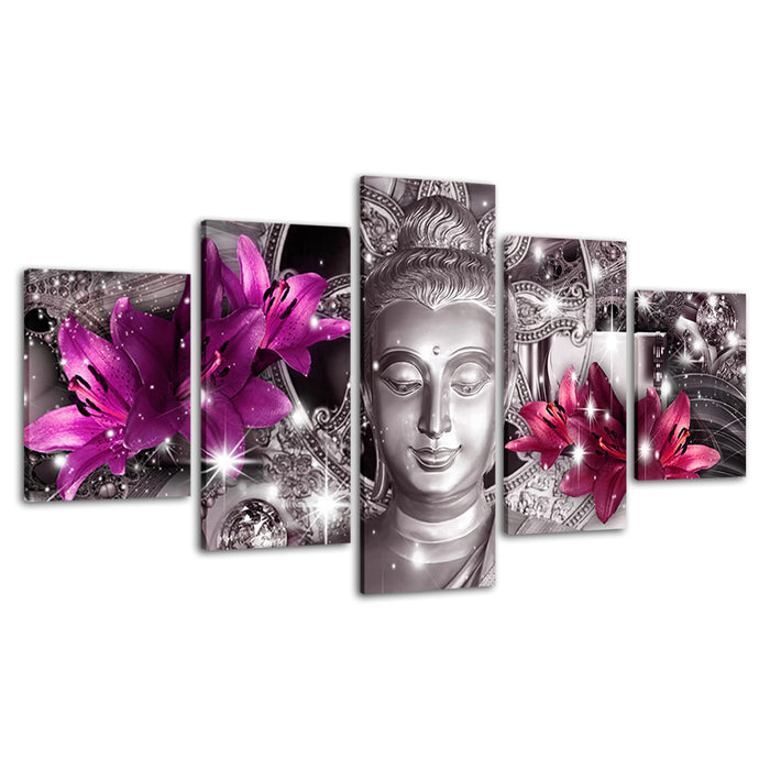 Peaceful Lilies 5 Piece - Canvas Wall Art Paintings