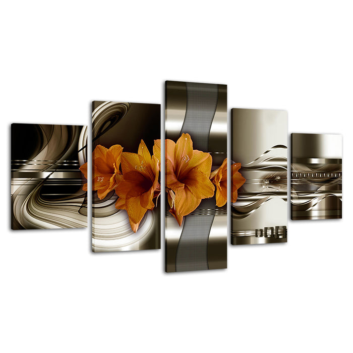 Desaturated Amaryllis 5 Piece - Canvas Wall Art Painting