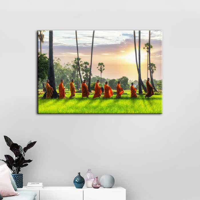 Relaxing Monks- Canvas Wall Art Painting