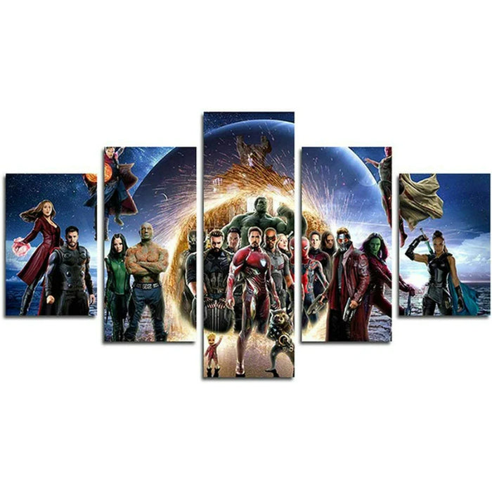 Set of 5 Decorative Infinity War Wall Canvas