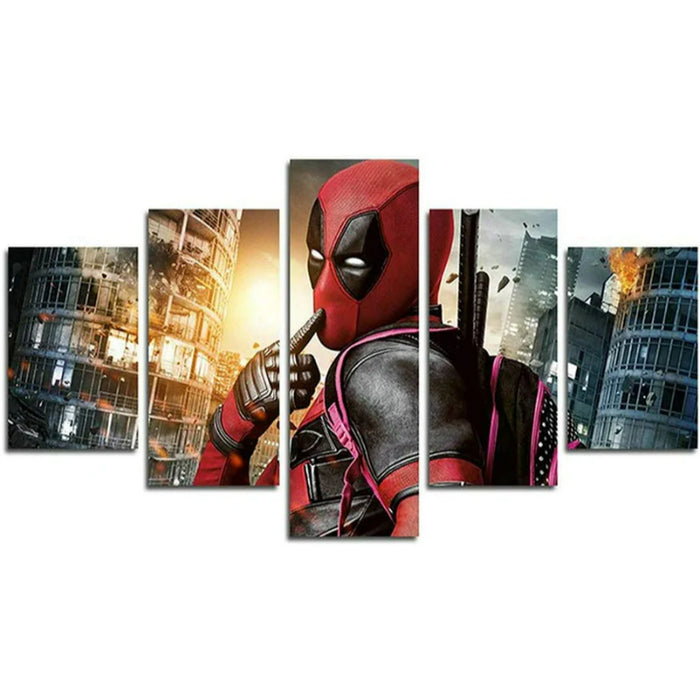 Set of 5 Deadpool Movie Wall Canvas