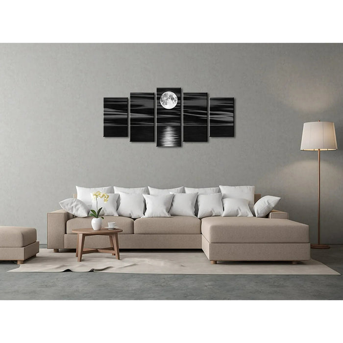 Set Of 5 Full Moon Decorative Canvas