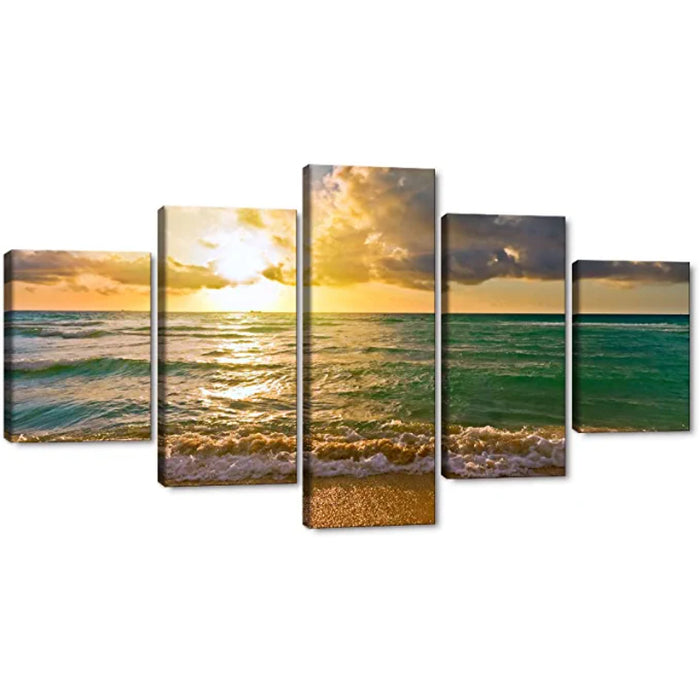 5 Pieces Sunset Seascape Landscape Painting