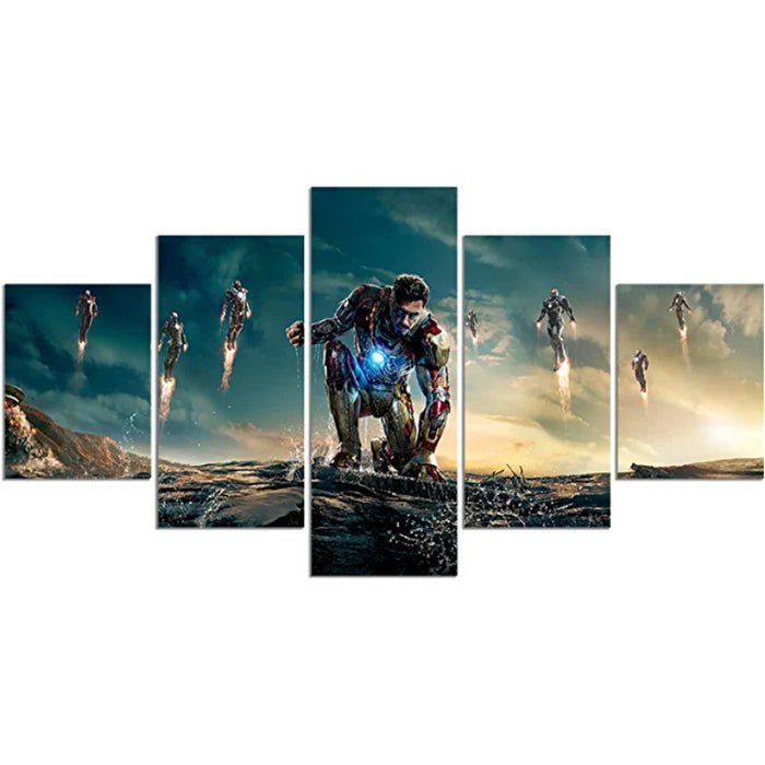 5 Pieces Iron Man Superhero Fan Gift Canvas Painting