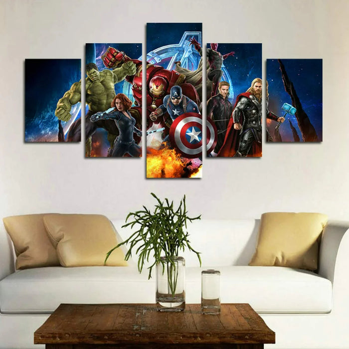 Set of 5 Avenger Super Hero Wall Canvas