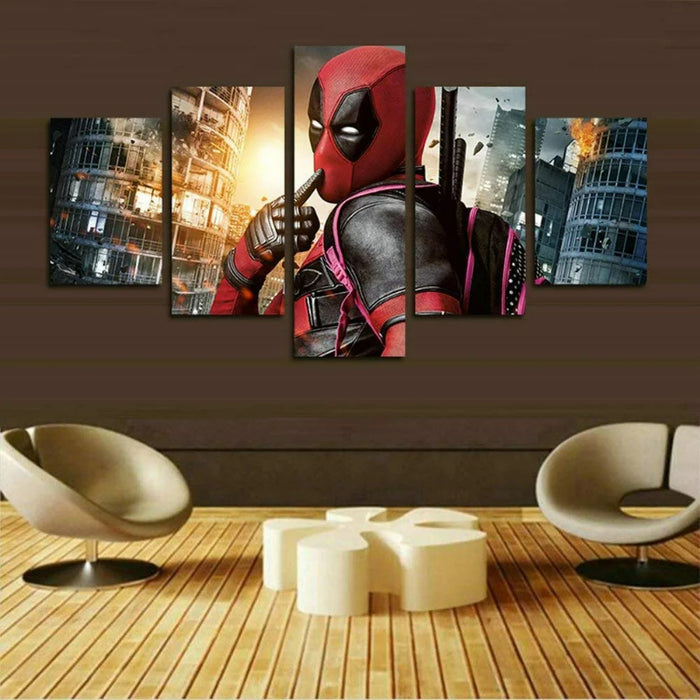 Set of 5 Deadpool Movie Wall Canvas