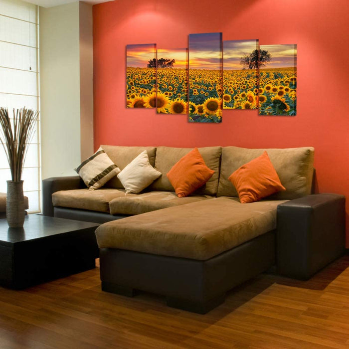 5 Piece Sunflower Farms Canvas Wall Art Painting