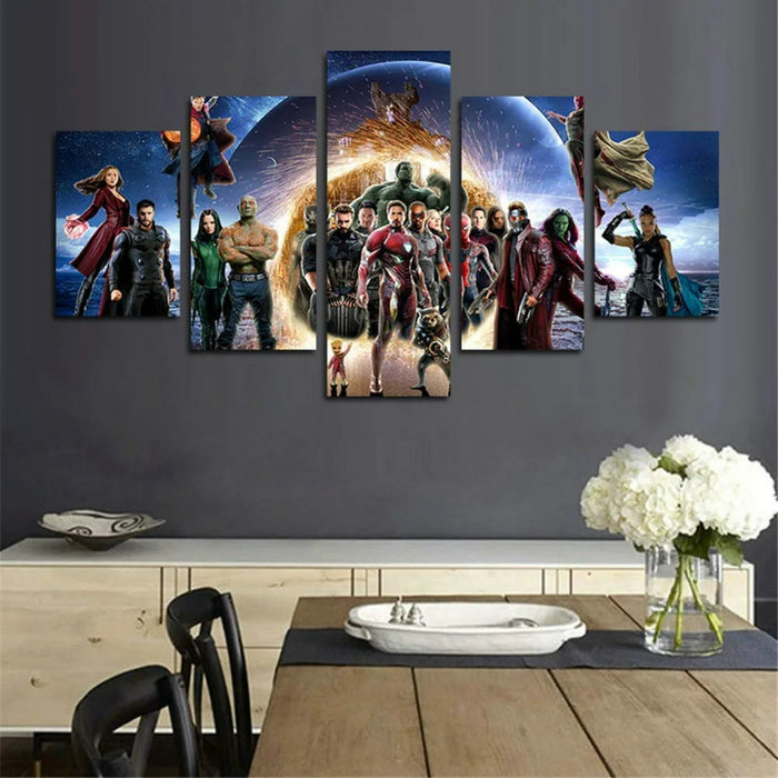 Set of 5 Decorative Infinity War Wall Canvas