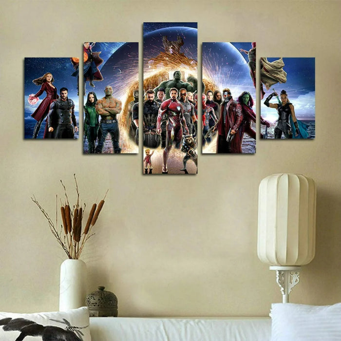 Set of 5 Decorative Infinity War Wall Canvas