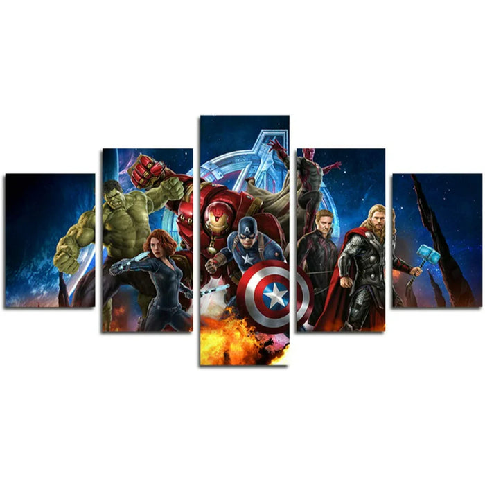 Set of 5 Avenger Super Hero Wall Canvas