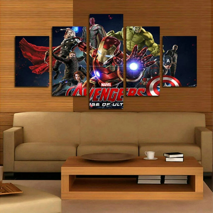 Set of 5 Avengers Print Wall Canvas