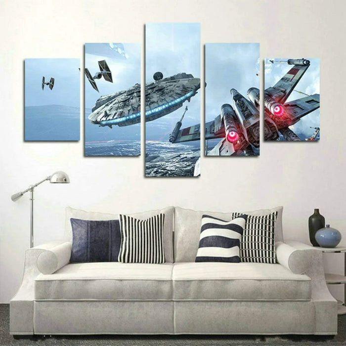 Set of 5 Falcon Wings Wall Canvas