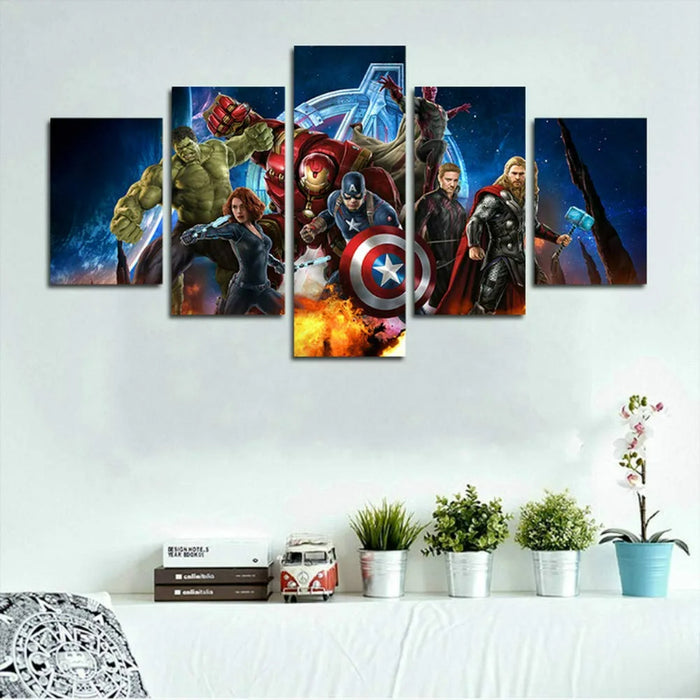 Set of 5 Avenger Super Hero Wall Canvas