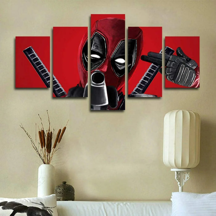Set of 5 Deadpool Wall Canvas