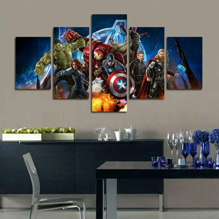 Set of 5 Avenger Super Hero Wall Canvas