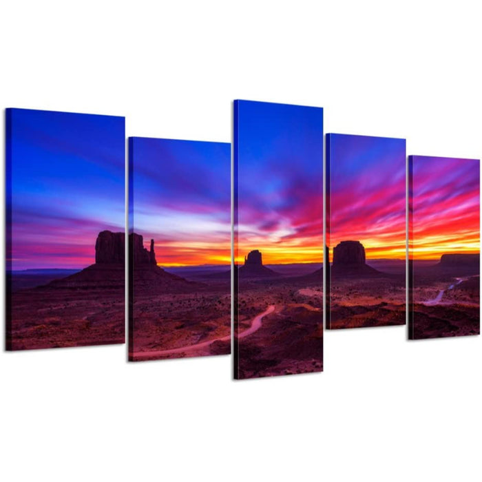 Set Of 5 Sunrise Monument Valley Wall Art Painting