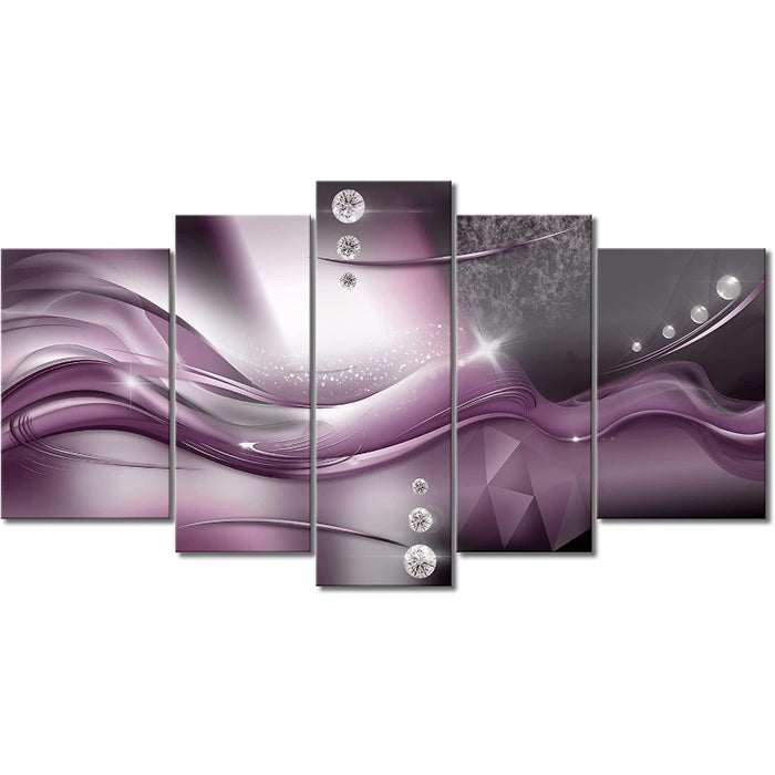 Set Of 5 Purple Wall Art Painting