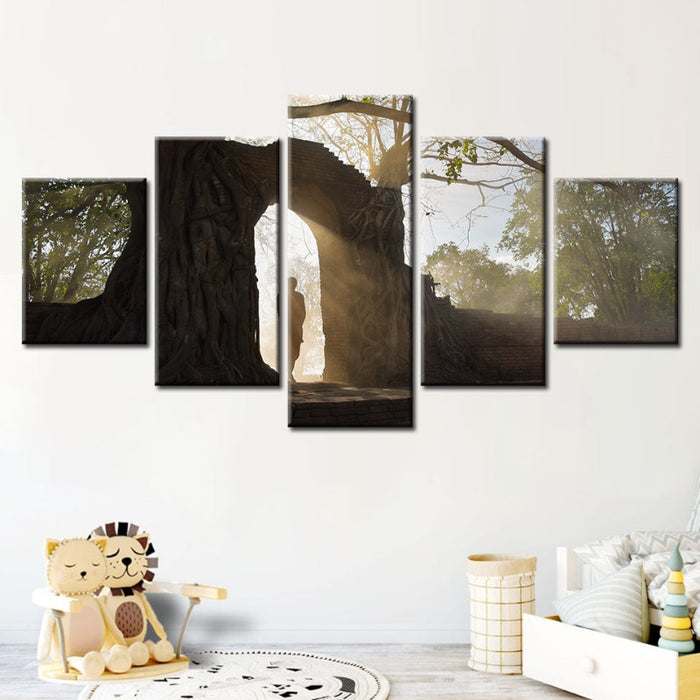 5 Piece Lone Man Nature - Canvas Wall Art Painting