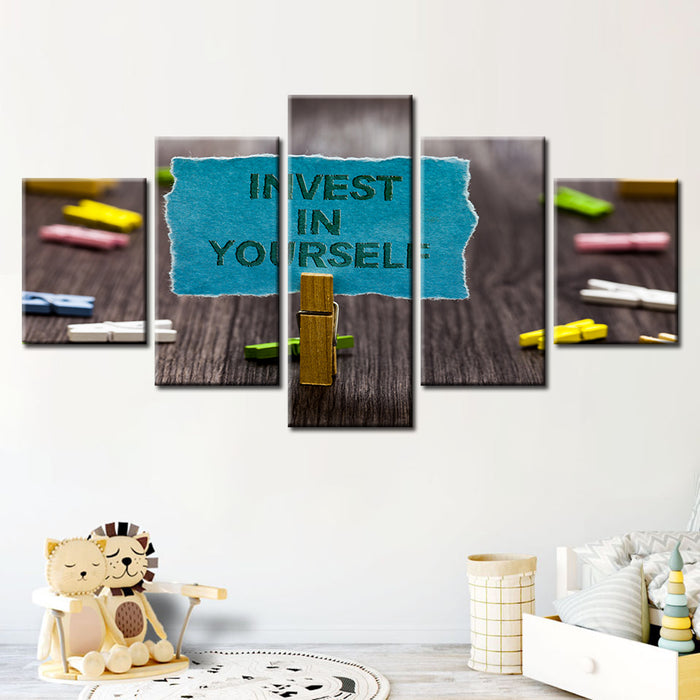 Invest In Yourself 5 Piece - Canvas Wall Art Painting