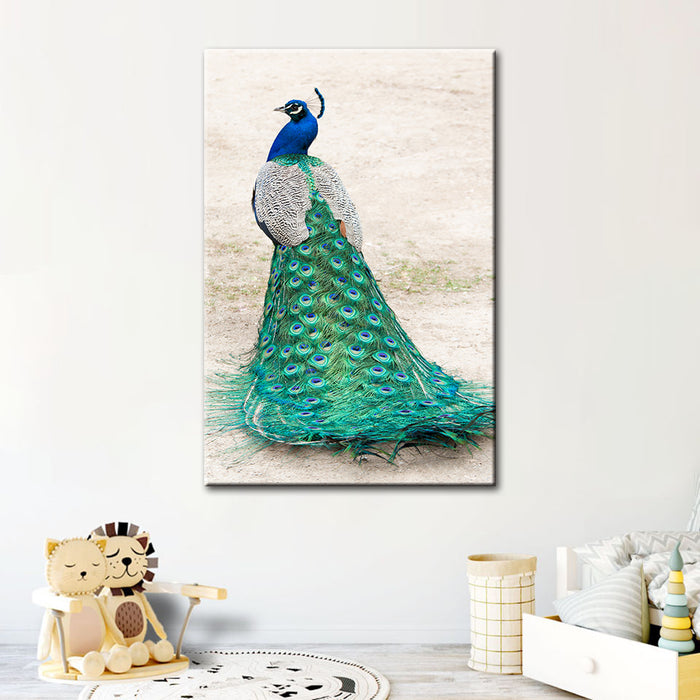 Skirted Elegant Peacock - Canvas Wall Art Painting