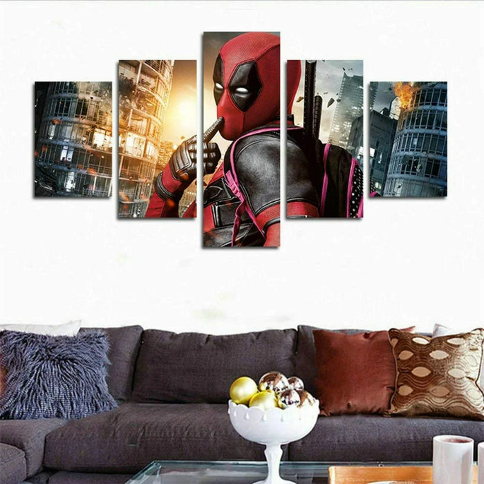 Set of 5 Deadpool Movie Wall Canvas