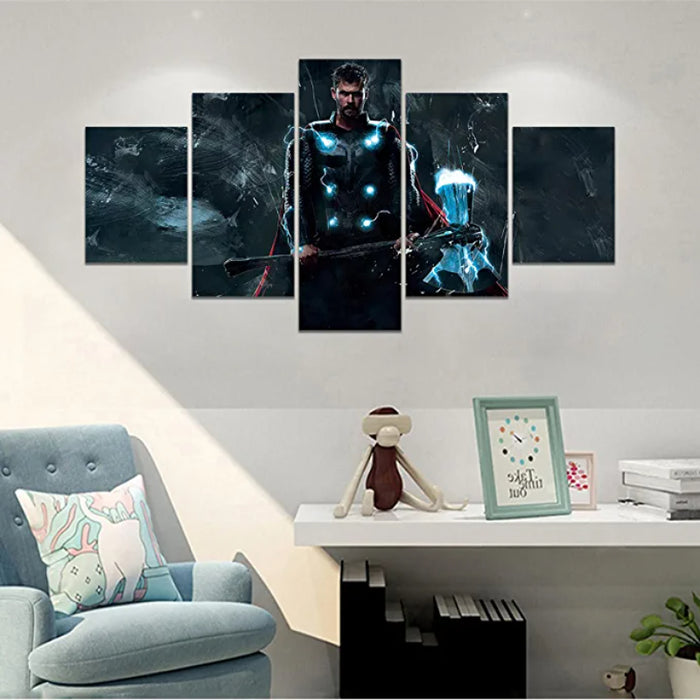 5 Pieces Thor Poster Canvas Painting