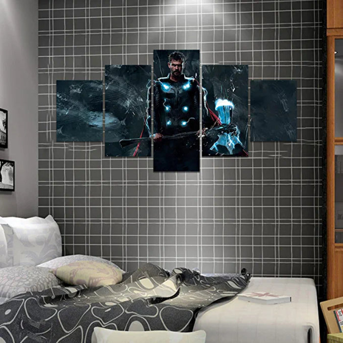 5 Pieces Thor Poster Canvas Painting