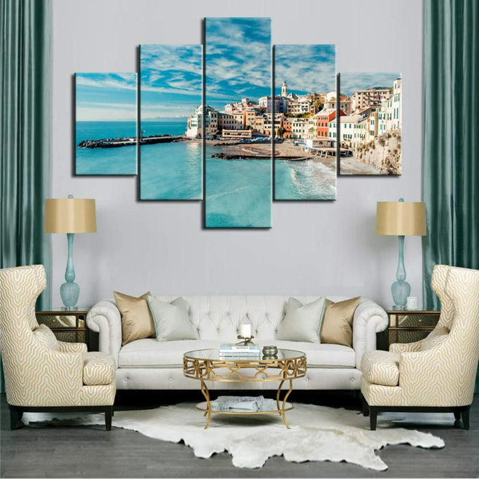 Mediterranean Sea Side 5 Piece Canvas