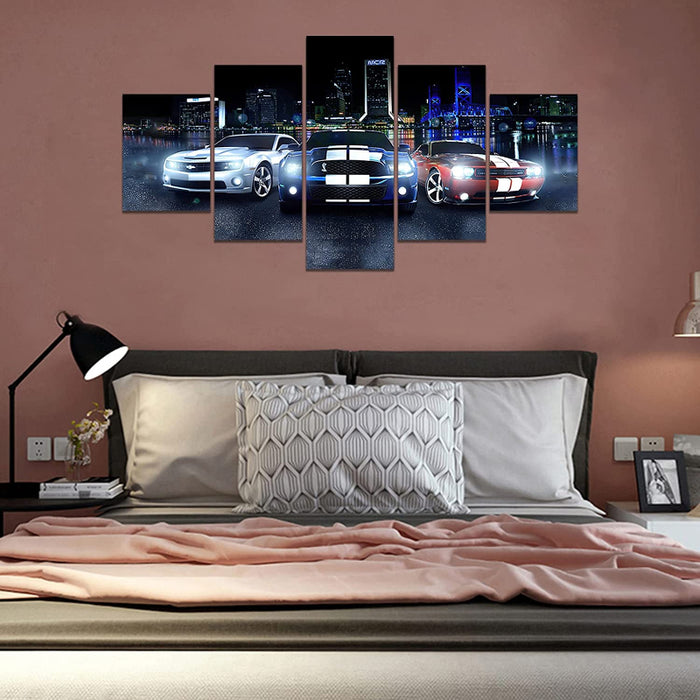 Set Of 5 American Muscle Wall Art Painting