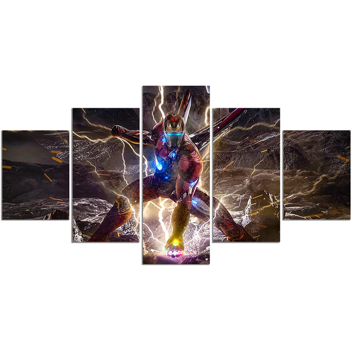 5 Pieces Iron Man Canvas Painting