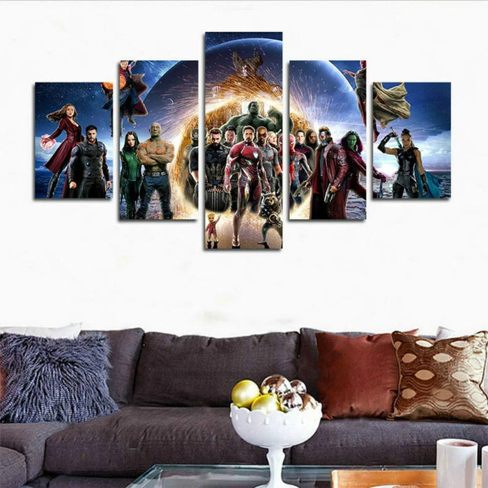 Set of 5 Decorative Infinity War Wall Canvas