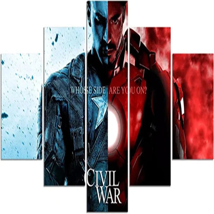 5 Pieces Civil War Canvas Painting